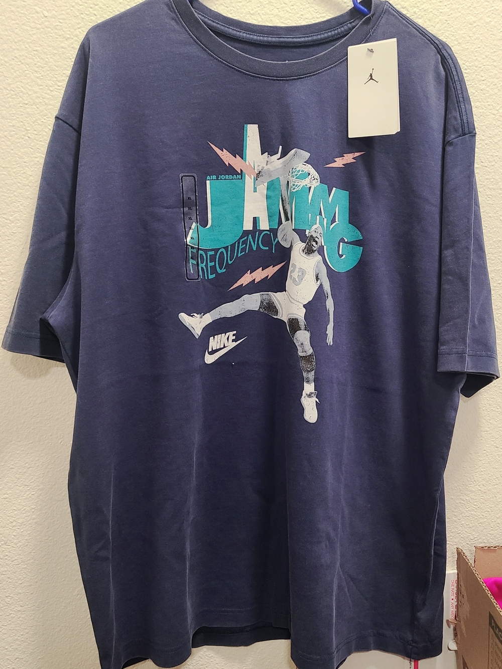 Jordan x Nike Jumpman Graphic Tee - Navy with Teal & White